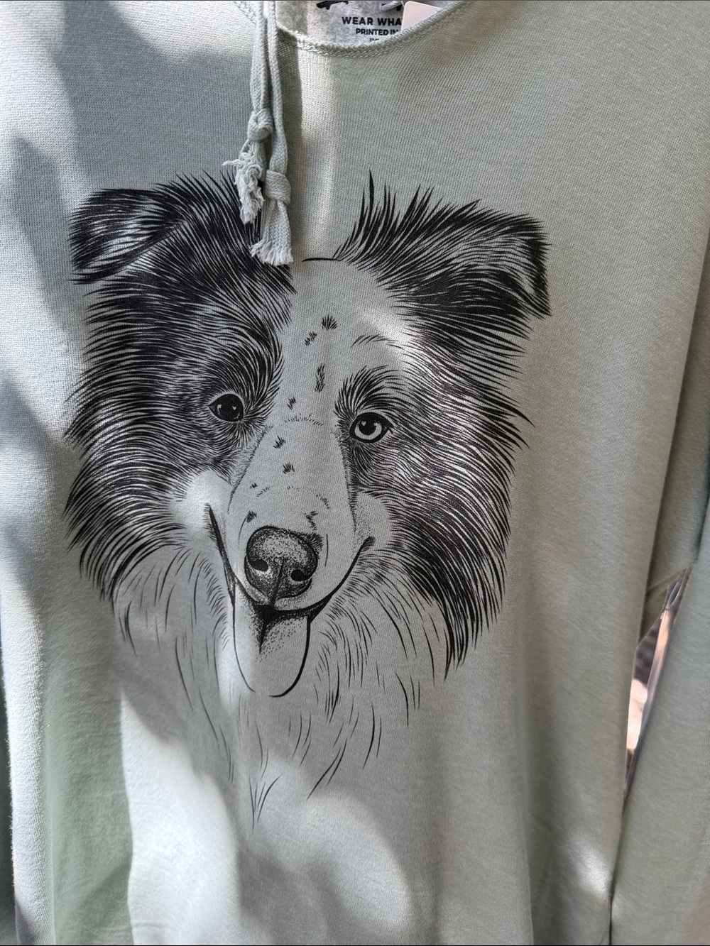 Sage Green Border Collie Dog Graphic Hoodie - Brand